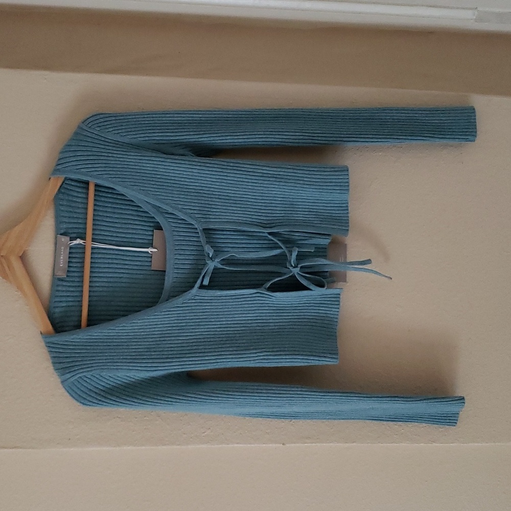 Everlane The Cotton- Merino Front Tie Top/Cami set XS